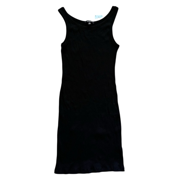 New Ambiance Ribbed Black tank Dress bodycon fitted size medium - Picture 1 of 4